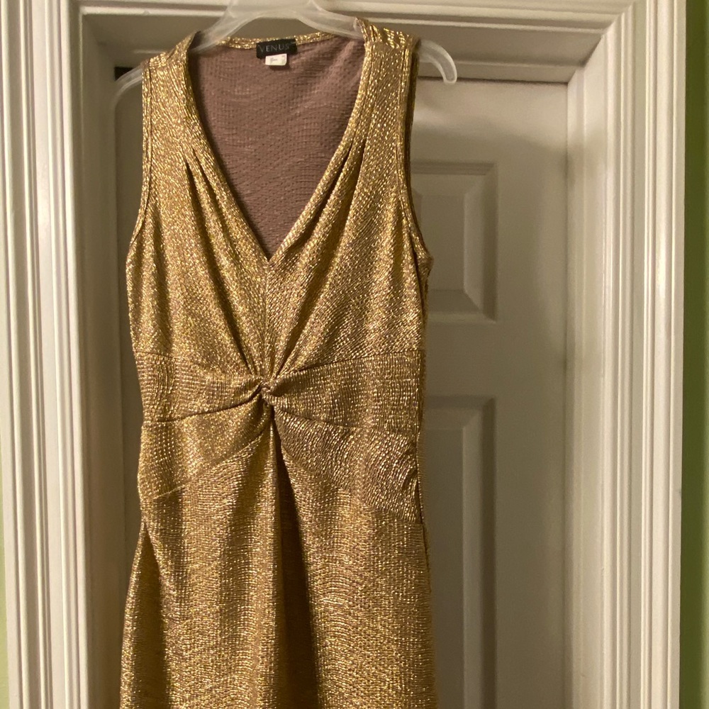 Metallic Gold Party Dress